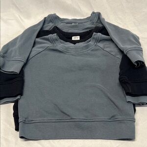 3 Colored Organics 12-18 Months Crewneck Sweatshirts in Gray and Black
